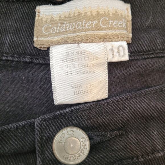 VINTAGE Coldwater Creek Black Mom Jeans 10 High Rise Straight Leg Relaxed Thick - Picture 7 of 9